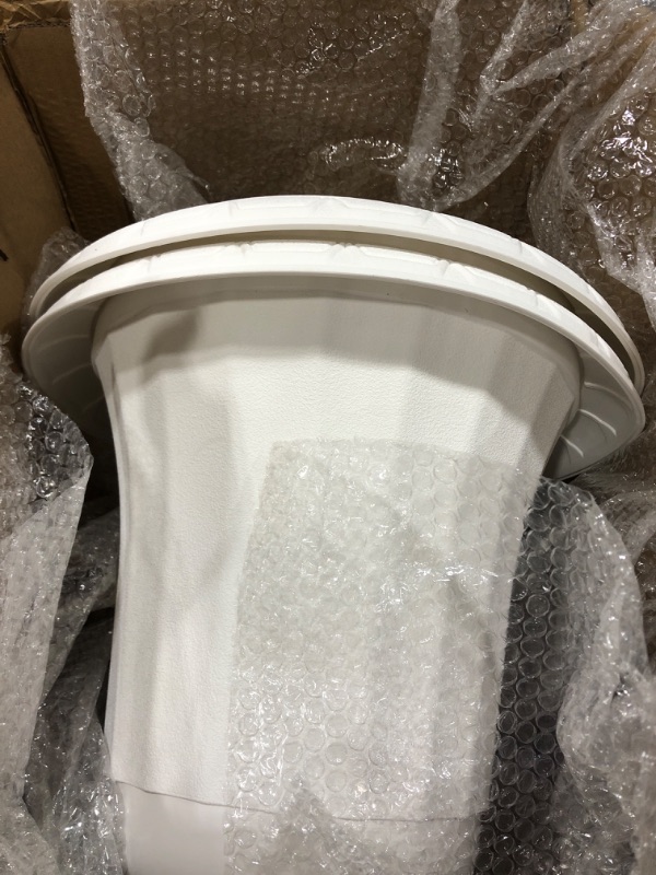 Photo 3 of **missing base***Arcadia Garden Products PL51WT-2 Deluxe Plastic Urn (Pack of 2), White, 16"x27" White 16"x27"