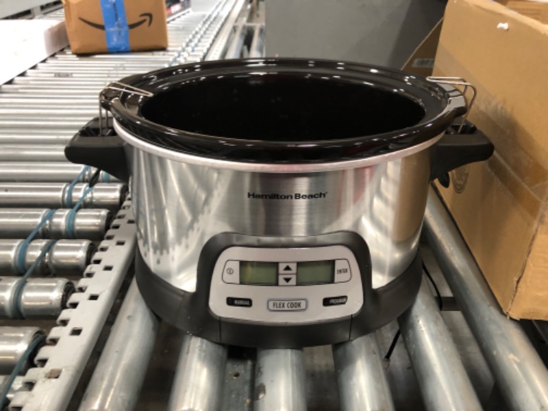 Photo 1 of Hamilton Beach Stay or Go Portable 6-Quart Programmable Slow Cooker With FlexCook Dual Digital Timer for 2 Heat Settings, Lid Lock (33861)