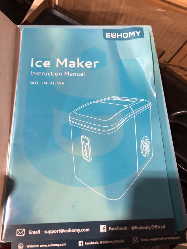 Photo 5 of **USED** TESTED POWERS ON EUHOMY Ice Maker Machine Countertop, 27lbs/Day Silver 1