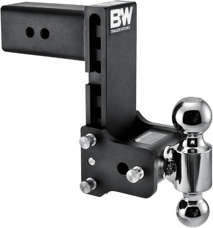 Photo 2 of B&W Trailer Hitches Tow & Stow Adjustable Trailer Hitch Ball Mount - Fits 3" Receiver, Dual Ball (2" x 2-5/16"), 7.5" Drop, 21,000 GTW - TS30040B