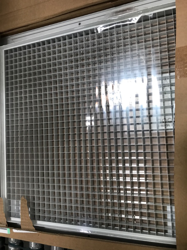 Photo 2 of 16" x 16" Cube Core Eggcrate Return Air Grille - Aluminum Rust Proof - HVAC Vent Duct Cover - White [Outer Dimensions: 17.75 X 17.75] 16 x 16 Return Grille