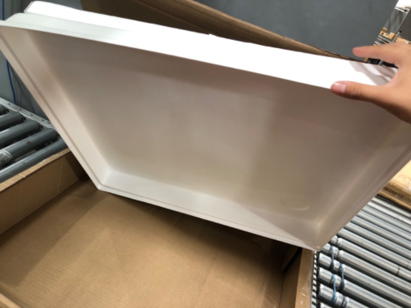 Photo 2 of RecPro RV Shower Pan | 27" x 24" x 4" Corner Drain in White | RV Shower Base | Camper Shower Pan