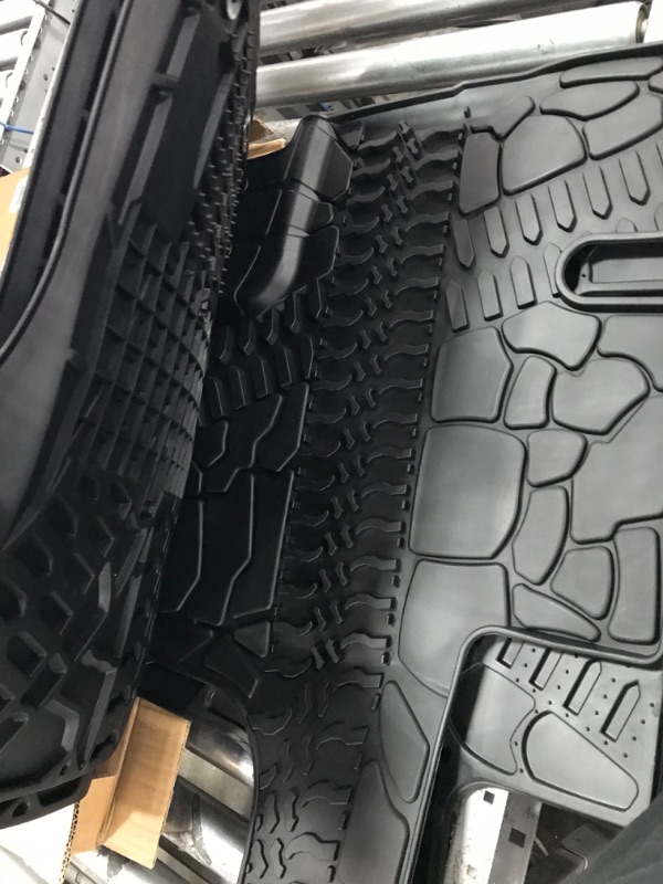 Photo 2 of Floor Mats Compatible with Wrangler JK Unlimited, All Weather Front & Rear Complete Set TPE Slush Floor Liner for 2014 - 2018 Wrangler JKU 4-Door