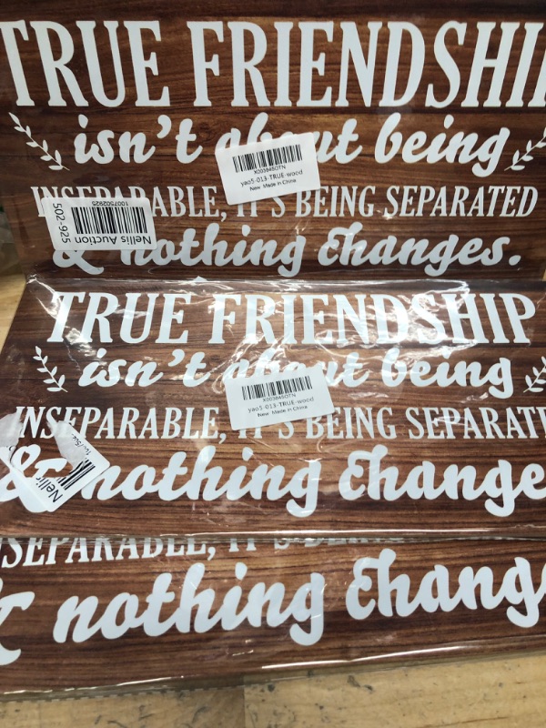 Photo 1 of 3  Country Style Wall Decor True Friendship Sayings Wooden Signs Positive Rustic Hanging Wall Plaque Sign Home Decor Friends Present 10 x 5 Inches