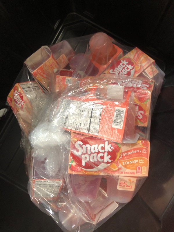 Photo 2 of 22 Snack Pack Juicy Gels Strawberry And Orange, 4 Cups of 3.25 Oz. each, Total 13 Ounce  best before10/4/23