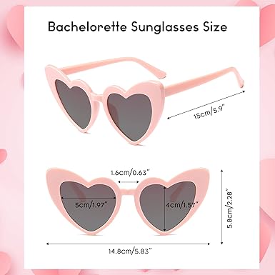 Photo 1 of  Pairs Heart Shaped Sunglasses for Bachelorette Party Heart Sunglasses Bulk