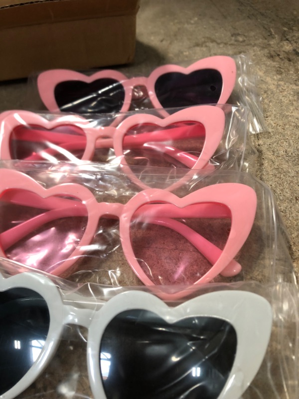 Photo 2 of  Pairs Heart Shaped Sunglasses for Bachelorette Party Heart Sunglasses Bulk