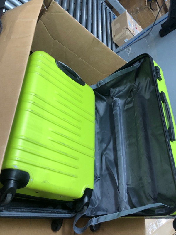 Photo 3 of 3 Piece Luggage Set Expandable (Only 24" & 28"), Hard Suitcase Set with Spinner Wheels and TSA Lock, Travel Luggage Set (Green Lime) 3 Piece Set(expandable) Green Lime