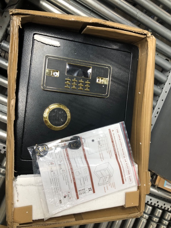 Photo 1 of 2.2 Cubic Upgrade Safe Box Fireproof Waterproof, Security Home Safe Box with Digital Combination, Electronic Keypad & Keys Interior Lock Box, Fireproof Safe for Side Arm Cash and Important Papers