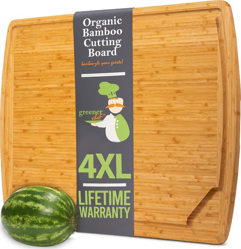 Photo 1 of 4XL Bamboo Butcher Block Cutting Board - Extra Large Cutting Boards for Kitchen 36 x 24 - Wood Countertop 24 x 36 Cutting Board - Single Tone
