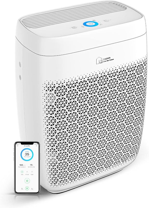 Photo 1 of ***PARTS ONLY NOT FUNCTIONAL***Zigma Air Purifiers for Home Large Room up to 1580 ft², 5-in-1 H14 True HEPA Filter/Ionizer/Carbon, Air Purifier for Allergies Remove 99.99% Dust,Pollen,Pets Hair,Smoke,Odor
