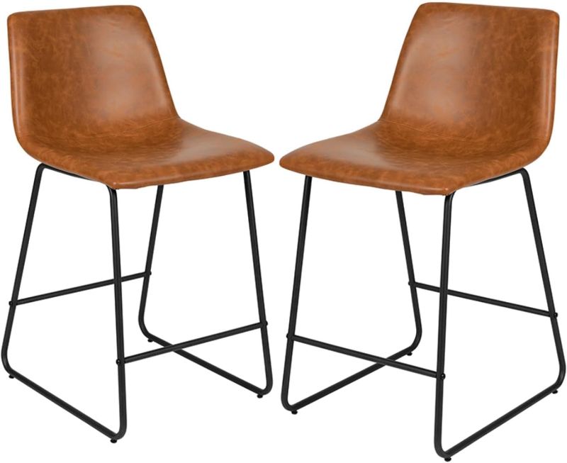 Photo 1 of ***COLOR DIFFERS SLIGHTLY***Flash Furniture Reagan 24 inch LeatherSoft Counter Height Barstools Set Of 3 