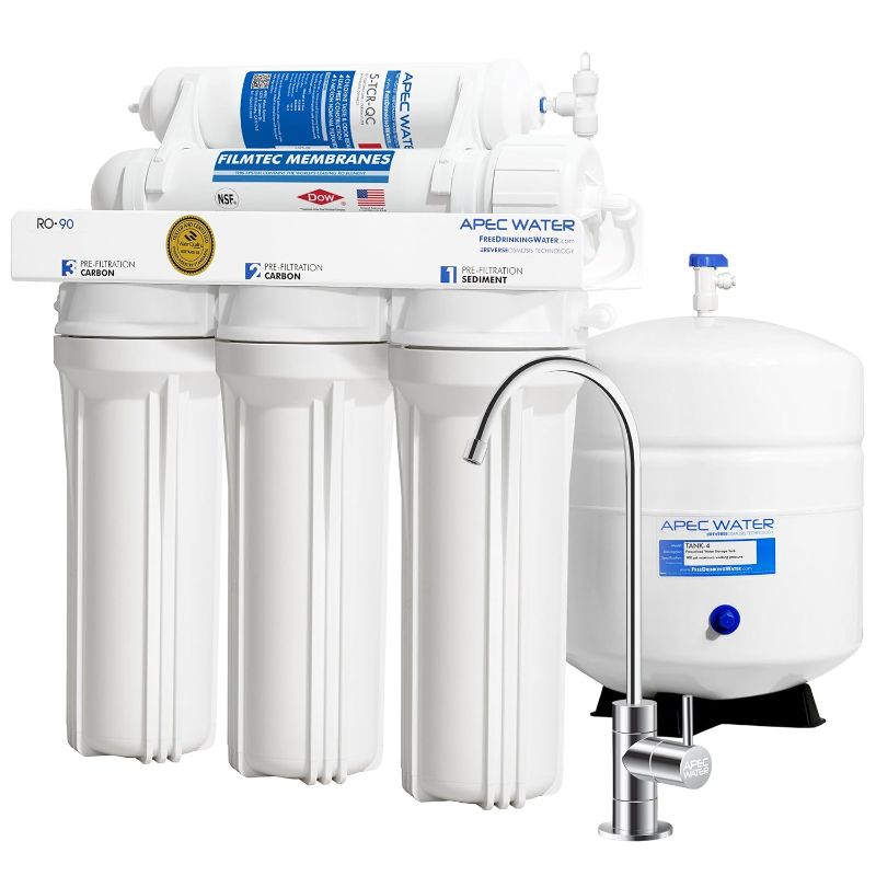 Photo 1 of ***PARTS ONLY NOT FUNCTIONAL***APEC Water Systems RO-90 Ultimate Series Top Tier Supreme Certified High Output 90 GPD Ultra Safe Reverse Osmosis Drinking Water Filter System, Chrome Faucet