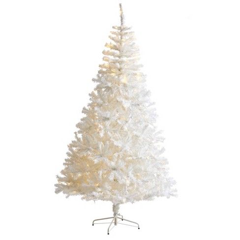 Photo 1 of 7ft Pre-Lit LED White Artificial Christmas Tree Clear Lights