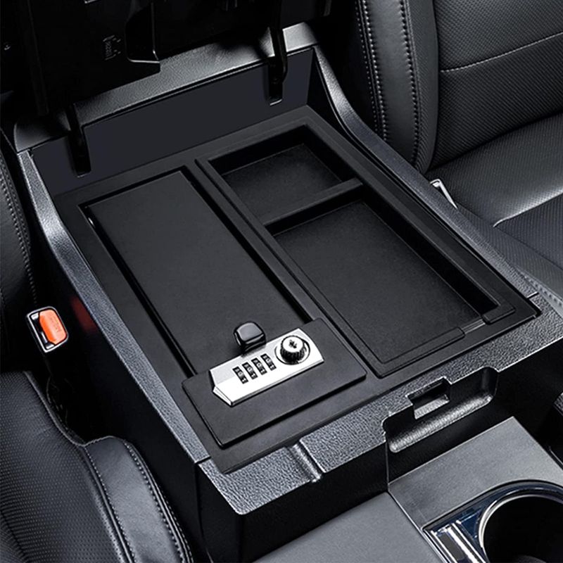Photo 1 of (stock image for reference only )
Center Console Safe Guns Storage Box  with 4-Digit Combo Lock, 2 Keys, 
