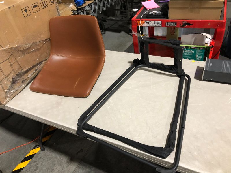 Photo 2 of ***MAJOR DAMAGE - SEE PICTURES**
Sweetcrispy Counter Height Bar Stools Faux Leather, Whiskey Brown