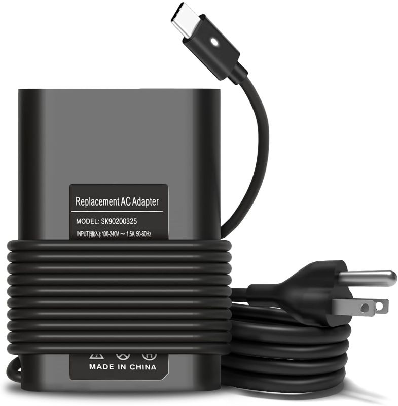 Photo 1 of 65W 45W for Dell USB C Charger Latitude 5420 5520 7320 7370 7420 Chromebook 3100 5190 XPS 13 9350 9360 9370 Type C Adapter LA65NM170 HA65NM170 02YK0F 0M1WCF Power Cord Dell Laptop Charger Replacement