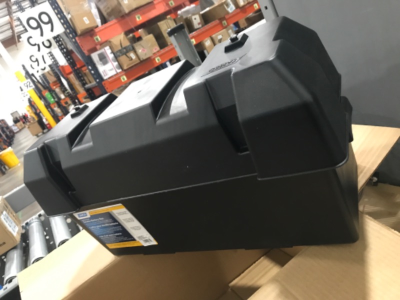 Photo 1 of Camco Heavy Duty Double Battery Box with Straps and Hardware - Group GC2 | Safely Stores RV, Automotive, and Marine Batteries | Measures Inside 21-1/2" x 7-3/8" x 11-3/16" | (55375) Frustration Free Packaging Double Battery Box