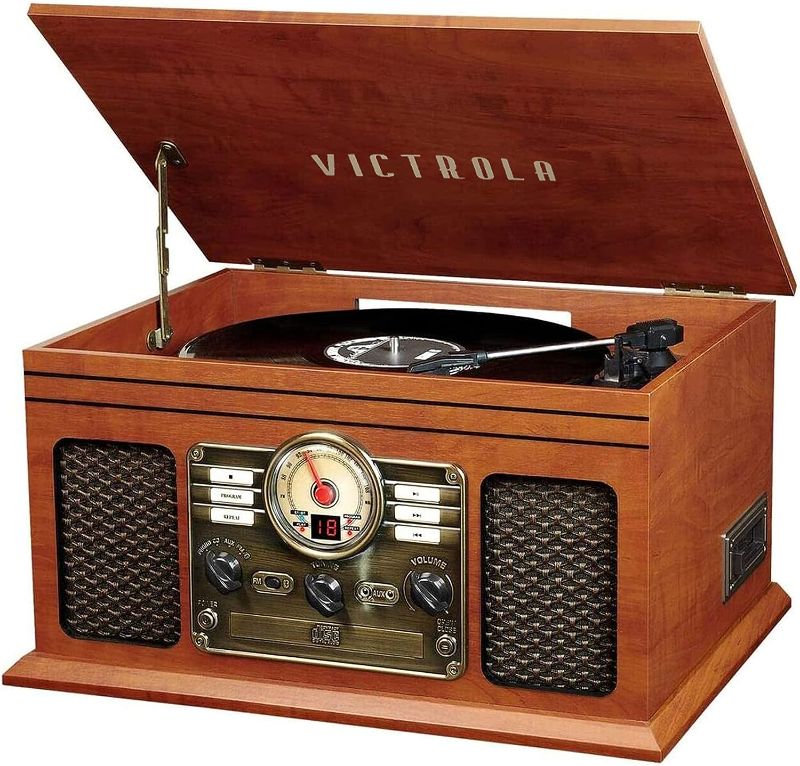 Photo 1 of *PARTS ONLY DOES NOT TURN ON* Victrola Nostalgic 6-in-1 Bluetooth Record Player & Multimedia Center with Built-in Speakers 