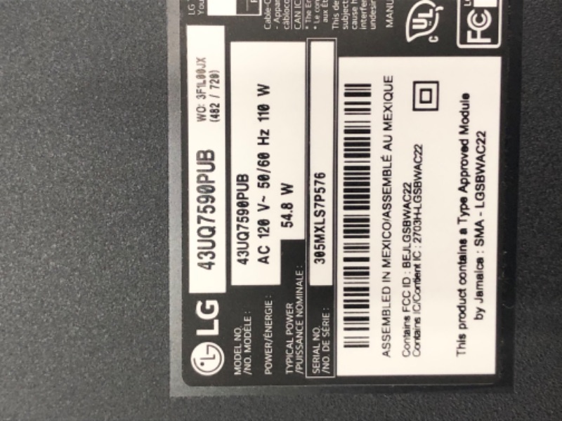 Photo 4 of LG UHD UQ75 Series 43” (43UQ7590PUB, 2022) 43 inch TV Only