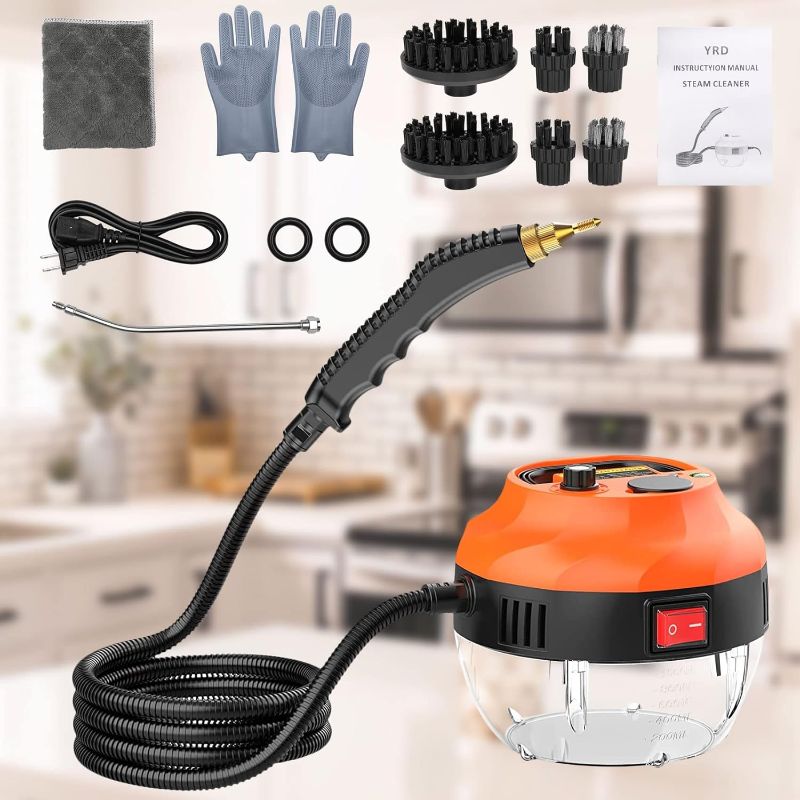 Photo 1 of 2500W High Pressure Steam Cleaner, Handheld Steam Cleaner Machine with 6 Brush Heads High Temperature Fast Heating Steamer Cleaners for Home Use, Car Detailing, Kitchen, Bathroom, Furniture,Etc.
