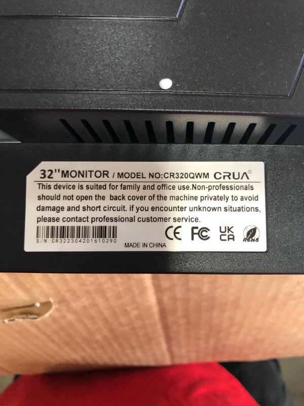 Photo 4 of CRUA 32 inch 165Hz Curved Gaming Monitor,1800R Display,1ms(GTG) Response Time,Full HD 1080P for Computer,Laptop,ps4,Switch,Auto Support Freesync and Low Motion Blur,DP,HDMI Port-Black(Support VESA) 32 ” Curved FHD 165HZ