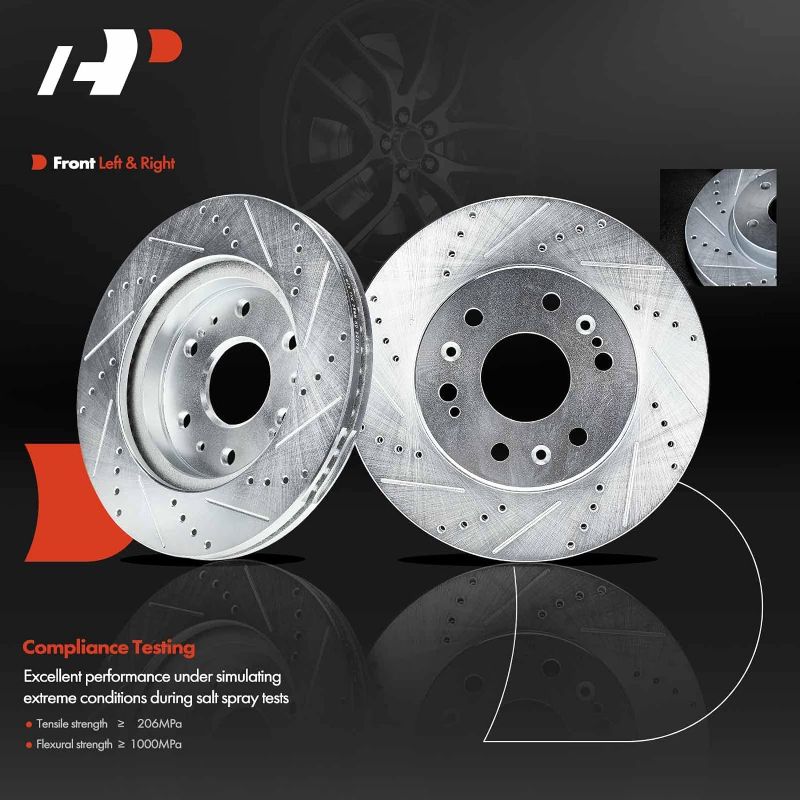 Photo 1 of A-Premium Drilled and Slotted Disc Brake Rotors + Ceramic Pads KiT UNKNOWN VEHICLE FITSET OF 2,  13 INCH SLOTTED AND DRILLED ROTORS WITH FRONT AND REAR BRAKE PADS 