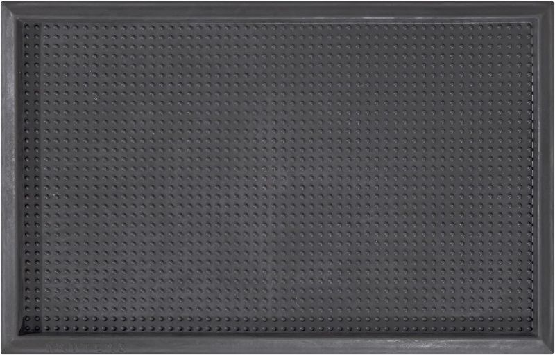 Photo 1 of  Rubber Collection Entryway - Water Resistant Shoe Trays- Natural Rubber Mats for Shoes, Boots, Pets - Indoor and Outdoor Use 18" x 28", Black Boot Tray
