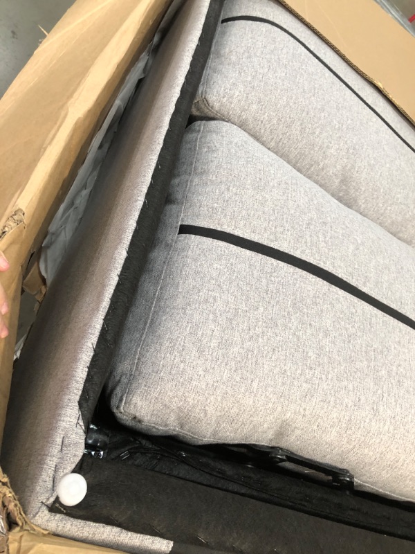 Photo 2 of **THIS IS BOX 3/3*******  Ucloveria Reversible Sleeper Sofa Storage Chaise Pull Bed for Living Room L-Shape Lounge 2 in 1 Sectional Couch, 80" Light Gray-with Cup Holder