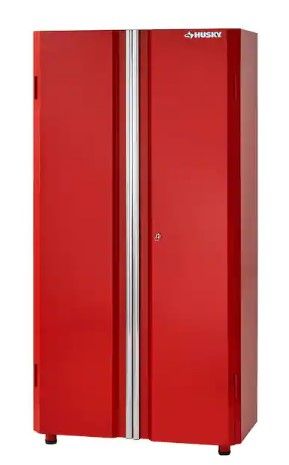 Photo 1 of Husky Ready-to-Assemble 24-Gauge Steel Freestanding Garage Cabinet in Red (36.6 in. W x 72 in. H x 18.3 in. D)
