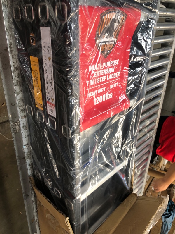 Photo 1 of Step Ladder, Bryner Folding Ladder 19.6ft Multi-Purpose Aluminium Extension Ladders, 7 in 1 Folding Adjustable Telescoping Step Ladder 530lbs