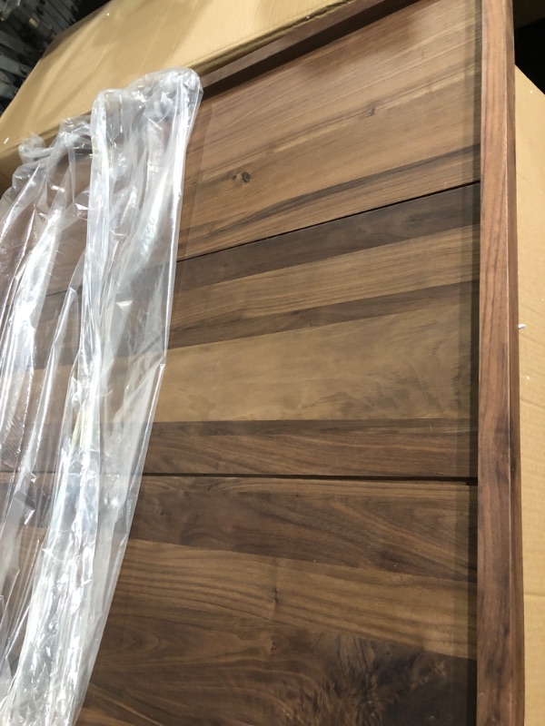 Photo 1 of **GAP IN CENTER PANELS**
MAGIGO 36 x 36 Inches Extra Large Square Black Walnut Wood Ottoman Tray 