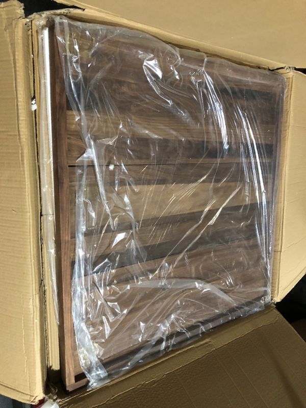 Photo 1 of **GAP IN CENTER PANELS**
MAGIGO 36 x 36 Inches Extra Large Square Black Walnut Wood Ottoman Tray 