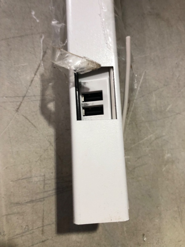 Photo 5 of **BENT** FOR PARTS ONLY** Wiremold Multi Outlet USB Power Strip, Plugmold, White, 5 Feet, WH20GB306TRUSB 5 Feet White