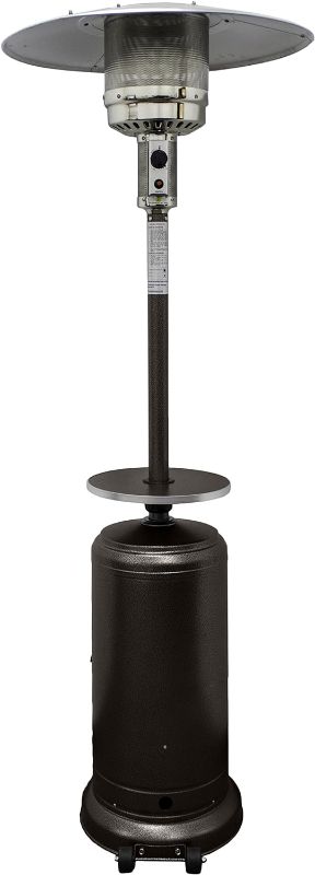 Photo 1 of Hiland-HLDS01-CGT-Tall Patio Heater, Hammered Bronze Finish & HVD-CVR-S Tall Patio Heater Cove, 87", Silver Bronze Patio Heater 