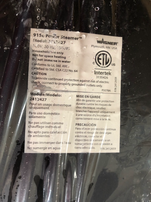 Photo 1 of USED** Wagner Spraytech C900054 905e AutoRight Multi-Purpose Steam Cleaner, 12 Accessories Included, Steamer, Steam Cleaners, Steamer for cleaning, Power Steamer, Color May Vary 905 Steam