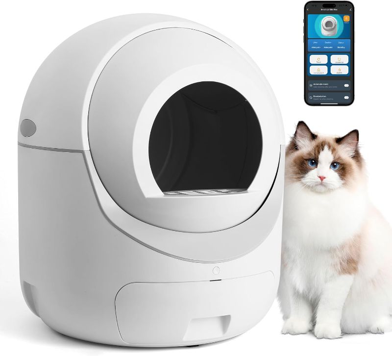 Photo 1 of ***SEE NOTES***Self Cleaning Cat Litter Box - Anti-Pinch/Odor-Removal Design Automatic Cat Litter Box, Extra Large for Multiple Cats, All Litter Can Use, Easy Clean, with Garbage Bags/Mats, Smart App Control