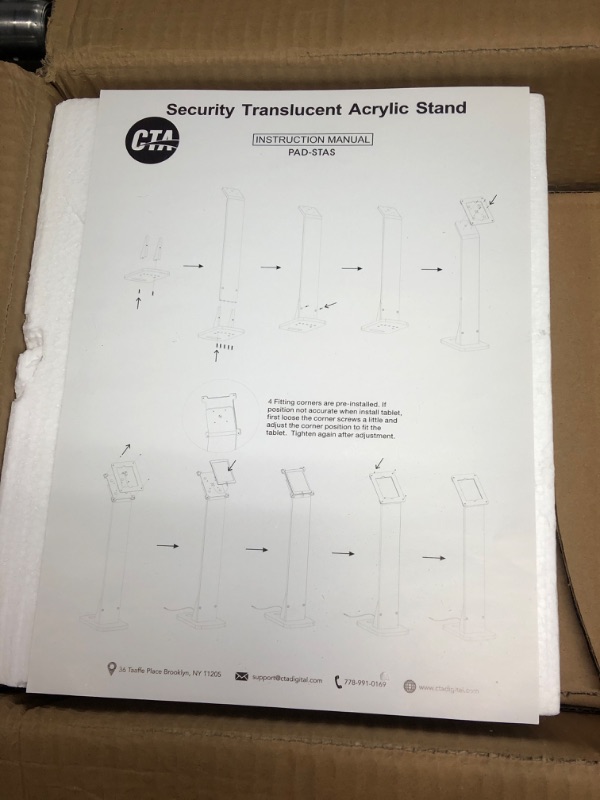 Photo 3 of Translucent Acrylic Stand - CTA Acrylic Premium Security Translucent Acrylic Stand with Cable Routing System for iPad 7th/ 8th/ 9th Gen 10.2", iPad Air 3 & iPad 10.5” (PAD-STAS)