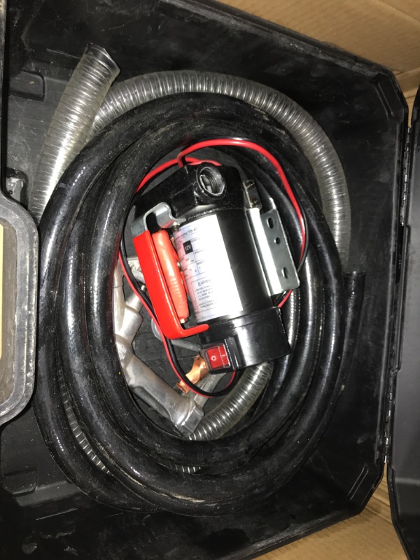 Photo 1 of GAOMON Heavy Duty Fuel Box Transfer Pump Kit,10GPM/40LPM Electric Self-Priming DC 12V,Carrying Case Includes Portable Alligator Clamps, Aluminum Auto Nozzle, Delivery&Suction Hose with Filter Automatic Nozzle with Box