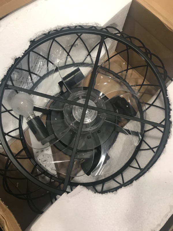 Photo 1 of ***UNABLE TO TEST***
Stambord Low Profile Caged Ceiling Fan with Lights Remote Control, 17 Inch
