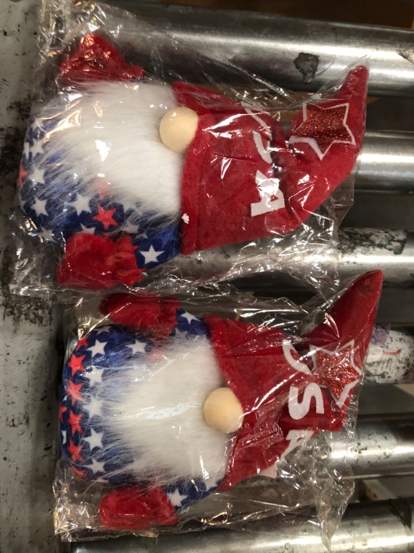 Photo 2 of 4th of July Patriotic Gnome Decorations, Handmade USA Patriotic Gnomes Plush with Star and Heart, Table Ornaments Gift for Independence Day Memorial Day Presidents Day Veterans Day (RED HAT) 2 pack