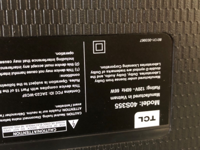 Photo 4 of TCL 40" Class 3-Series Full HD 1080p LED Smart Roku TV - 40S355,Black
