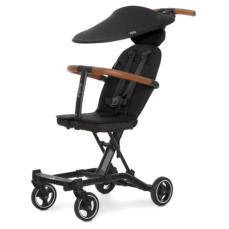 Photo 1 of Evolur Cruise Rider Stroller with Canopy, Lightweight Umbrella Stroller with Compact Fold, Easy to Carry Travel Stroller - Noir Black
