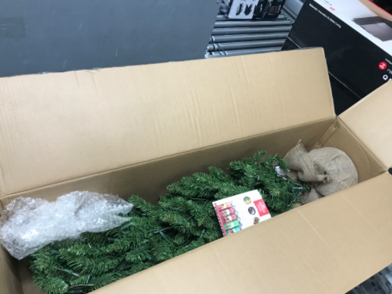 Photo 2 of National Tree Company Pre-lit Artificial Mini Christmas Tree | Includes Small Lights and Cloth Bag Base | Kensington Burlap - 4 ft Trees