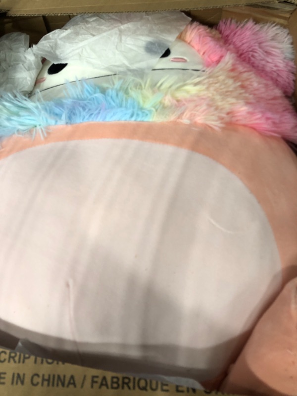 Photo 2 of Squishmallows 20-Inch Diane Peach Bigfoot with Rainbow Hair - Jumbo Ultrasoft Official Kelly Toy Plush