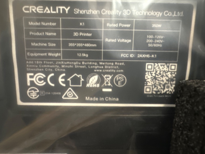 Photo 2 of Official Creality K1 3D Printer, 600mm/s High-Speed 3D Printer with 32mm³/s Max Flow Hotend, Hands-Free Auto Leveling, Self-Test with One Tap, Dual Cooling, 8.66x8.66x9.84 inch