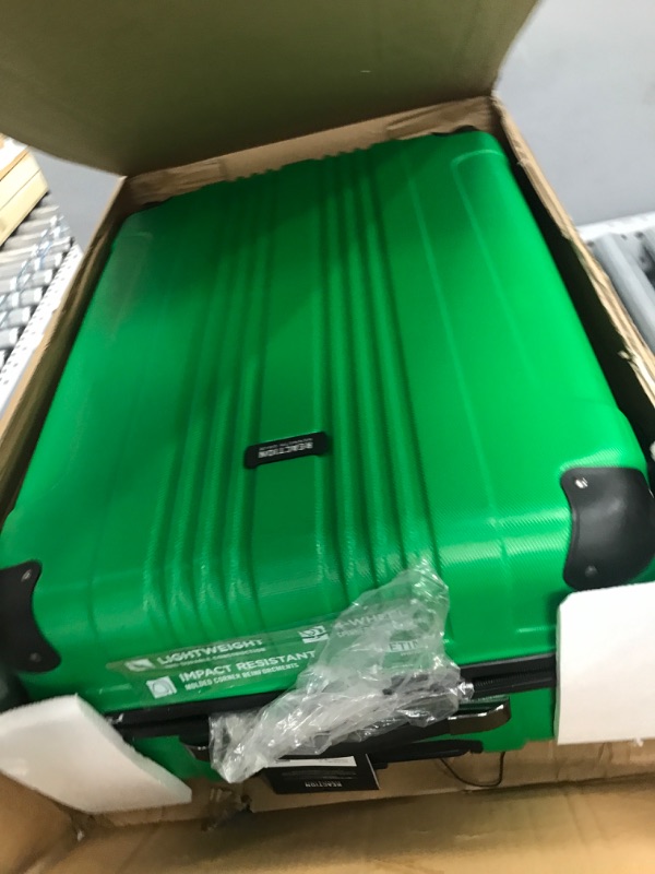 Photo 1 of KENNETH COLE REACTION Out Of Bounds Luggage Collection Lightweight Durable Hardside 4-Wheel Spinner Travel Suitcase Bags, Kelly Green, 28-Inch Checked 28-Inch Checked Kelly Green