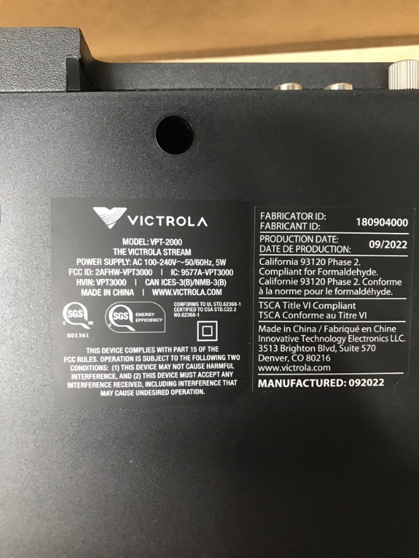Photo 1 of Victrola Stream Onyx Works with Sonos Wireless Turntable - New