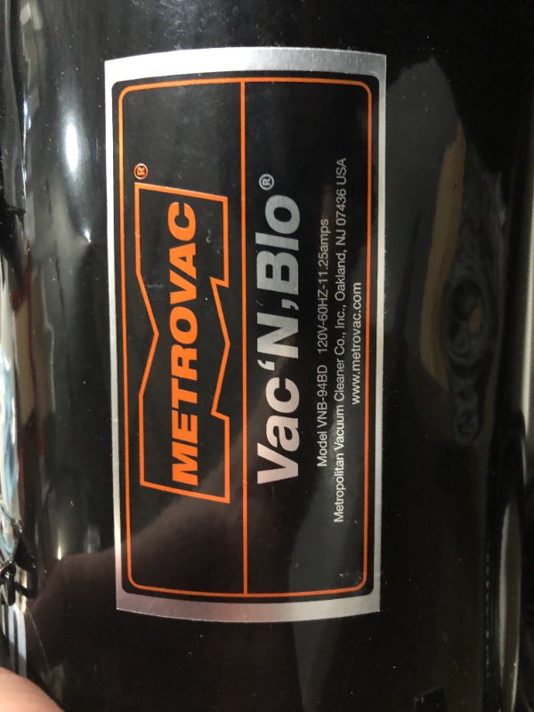 Photo 6 of ***NONFUNCTIONAL - POWER SWITCH DAMAGED - CANNOT BE TURNED ON***
METROVAC VAC N BLO 4.0 PEAK HP PORTABLE VACUUM CLEANER/BLOWER W/ ACCESSORIES