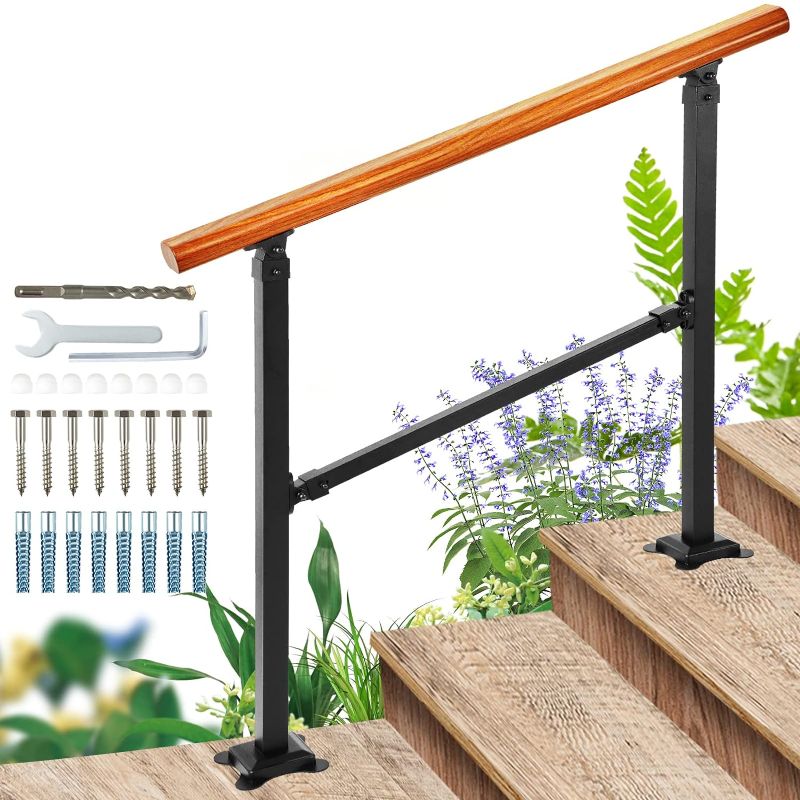 Photo 1 of 
UOKRR Outdoor Handrails for Exterior Steps 3 Step Indoor Stairs Railing Mild Steel Metal Hand Railing for Porch/Concrete/Wooden Steps Fits 1 to 3 Steps...
Size:3 Steps
Style:Imitation Wood Grain